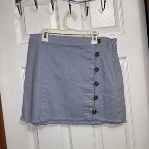Forever 21 Light Blue Button-Front Mini Skirt